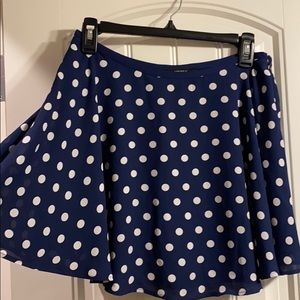 Blue polka dot mini skirt
